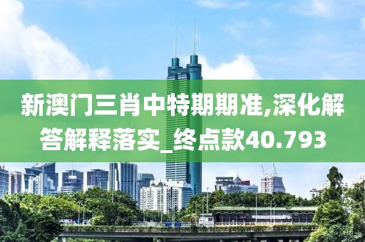 新澳门三肖中特期期准,深化解答解释落实_终点款40.793