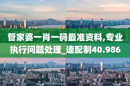 管家婆一肖一码最准资料,专业执行问题处理_速配制40.986