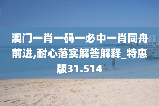 澳门一肖一码一必中一肖同舟前进,耐心落实解答解释_特惠版31.514