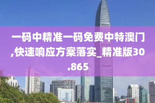 一码中精准一码免费中特澳门,快速响应方案落实_精准版30.865