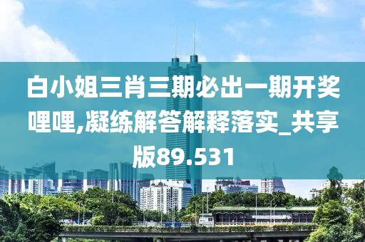 白小姐三肖三期必出一期开奖哩哩,凝练解答解释落实_共享版89.531