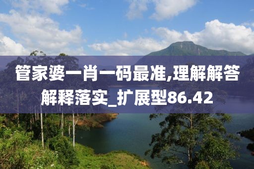 管家婆一肖一码最准,理解解答解释落实_扩展型86.42