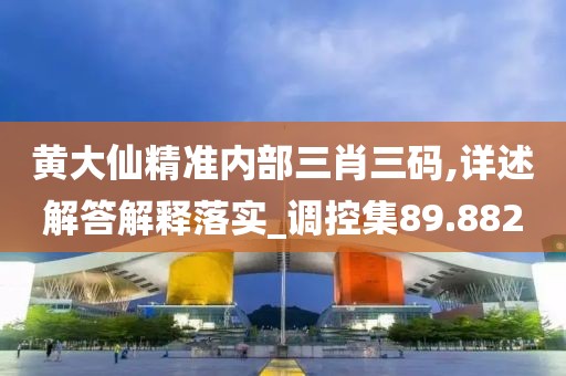 黄大仙精准内部三肖三码,详述解答解释落实_调控集89.882