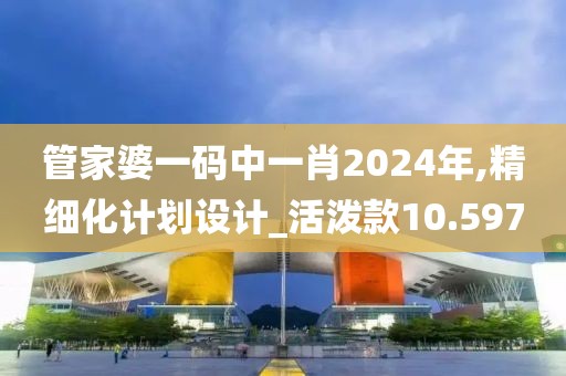 管家婆一码中一肖2024年,精细化计划设计_活泼款10.597