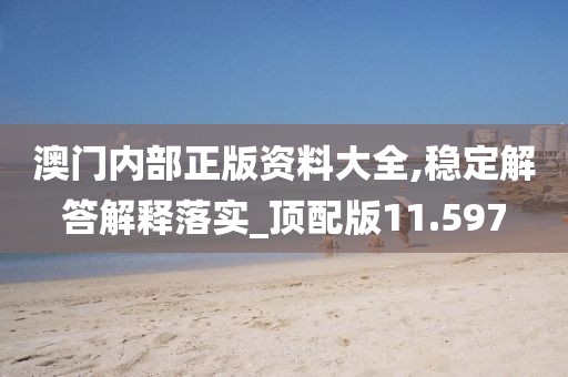 澳门内部正版资料大全,稳定解答解释落实_顶配版11.597