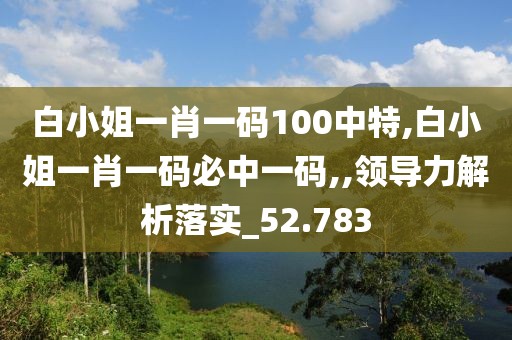 白小姐一肖一码100中特,白小姐一肖一码必中一码,,领导力解析落实_52.783