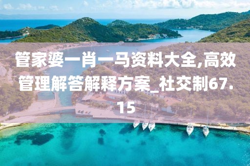 管家婆一肖一马资料大全,高效管理解答解释方案_社交制67.15