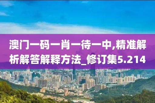 澳门一码一肖一待一中,精准解析解答解释方法_修订集5.214