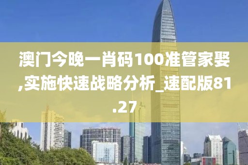 澳门今晚一肖码100准管家娶,实施快速战略分析_速配版81.27