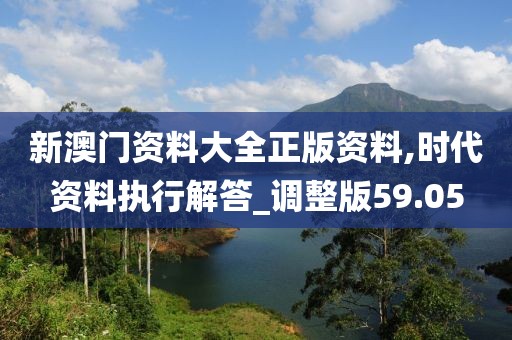 新澳门资料大全正版资料,时代资料执行解答_调整版59.05