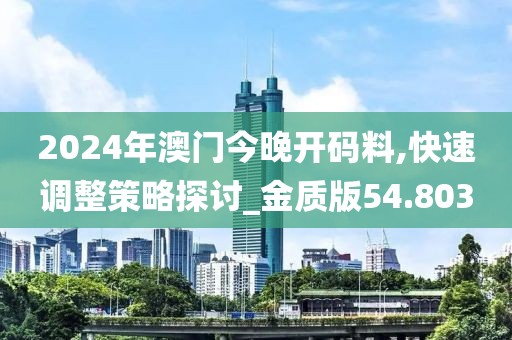 2024年澳门今晚开码料,快速调整策略探讨_金质版54.803