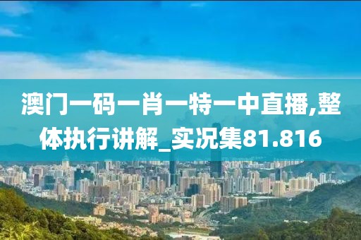 澳门一码一肖一特一中直播,整体执行讲解_实况集81.816