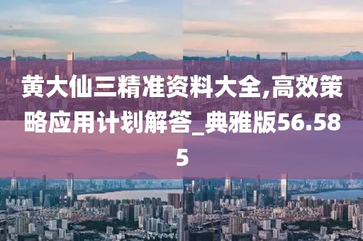 黄大仙三精准资料大全,高效策略应用计划解答_典雅版56.585