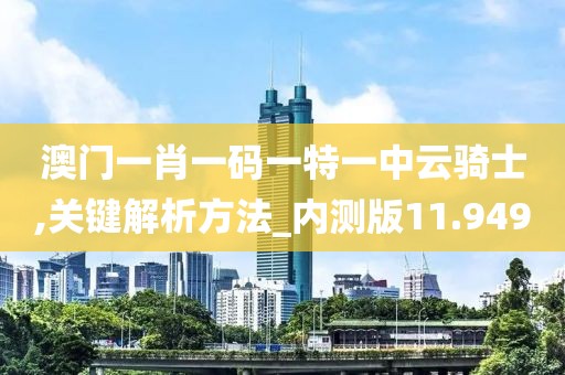 澳门一肖一码一特一中云骑士,关键解析方法_内测版11.949