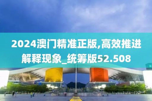 2024澳门精准正版,高效推进解释现象_统筹版52.508