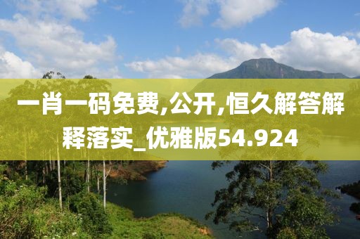 一肖一码免费,公开,恒久解答解释落实_优雅版54.924