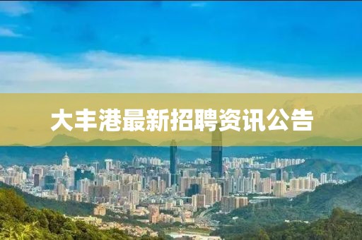 大丰港最新招聘资讯公告