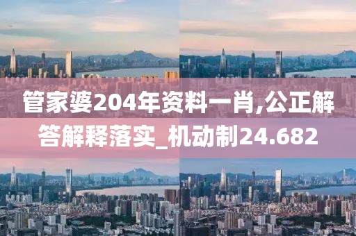 管家婆204年资料一肖,公正解答解释落实_机动制24.682