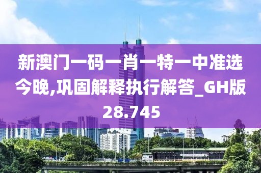 新澳门一码一肖一特一中准选今晚,巩固解释执行解答_GH版28.745