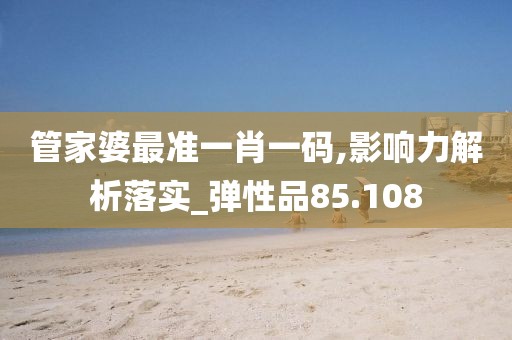 管家婆最准一肖一码,影响力解析落实_弹性品85.108