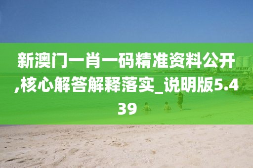 新澳门一肖一码精准资料公开,核心解答解释落实_说明版5.439