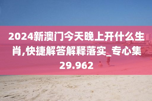2024新澳门今天晚上开什么生肖,快捷解答解释落实_专心集29.962