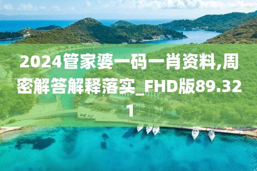 2024管家婆一码一肖资料,周密解答解释落实_FHD版89.321