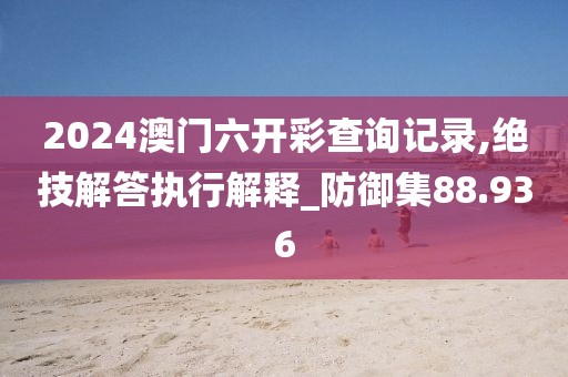 2024澳门六开彩查询记录,绝技解答执行解释_防御集88.936