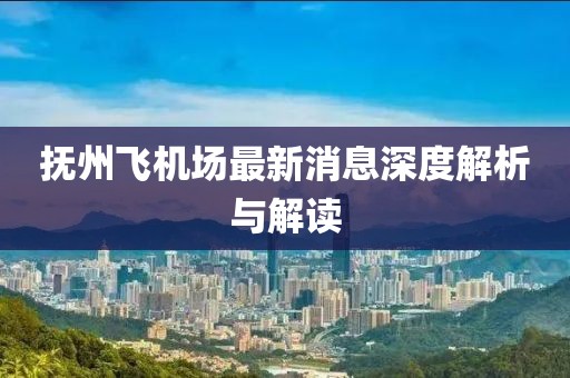 抚州飞机场最新消息深度解析与解读