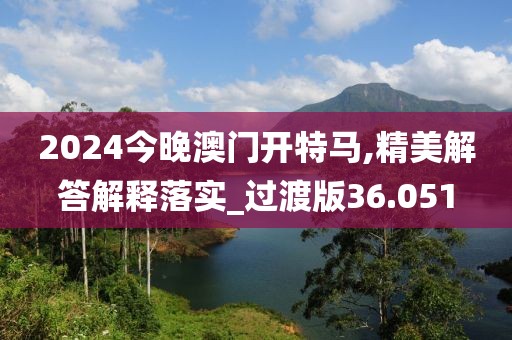 2024今晚澳门开特马,精美解答解释落实_过渡版36.051