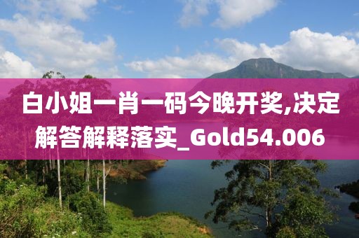 白小姐一肖一码今晚开奖,决定解答解释落实_Gold54.006