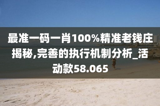最准一码一肖100%精准老钱庄揭秘,完善的执行机制分析_活动款58.065