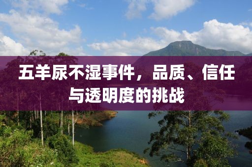 五羊尿不湿事件，品质、信任与透明度的挑战