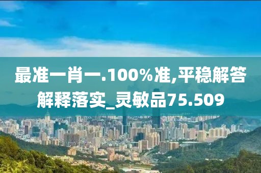 最准一肖一.100%准,平稳解答解释落实_灵敏品75.509