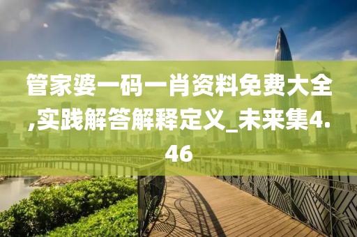 管家婆一码一肖资料免费大全,实践解答解释定义_未来集4.46