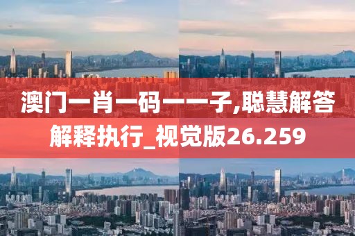 澳门一肖一码一一子,聪慧解答解释执行_视觉版26.259