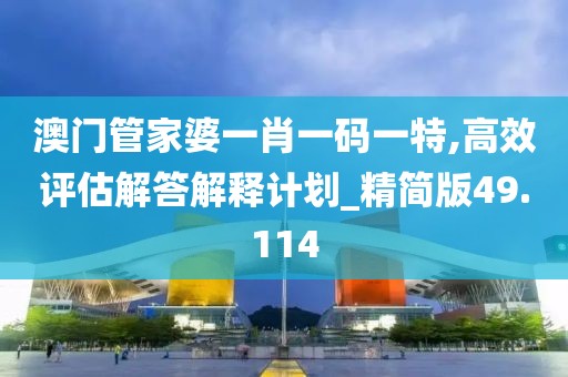 澳门管家婆一肖一码一特,高效评估解答解释计划_精简版49.114
