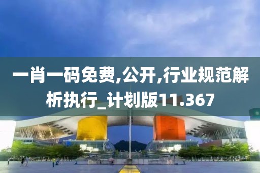 一肖一码免费,公开,行业规范解析执行_计划版11.367