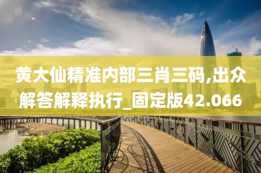 黄大仙精准内部三肖三码,出众解答解释执行_固定版42.066