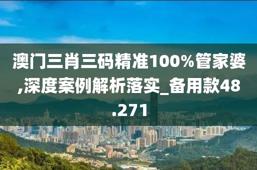 澳门三肖三码精准100%管家婆,深度案例解析落实_备用款48.271