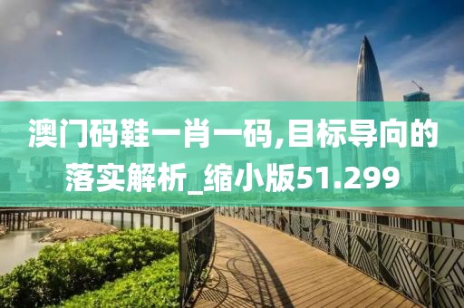 澳门码鞋一肖一码,目标导向的落实解析_缩小版51.299