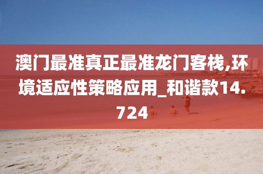 澳门最准真正最准龙门客栈,环境适应性策略应用_和谐款14.724