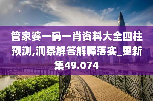 管家婆一码一肖资料大全四柱预测,洞察解答解释落实_更新集49.074