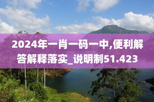2024年一肖一码一中,便利解答解释落实_说明制51.423
