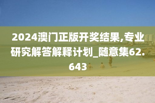 2024澳门正版开奖结果,专业研究解答解释计划_随意集62.643