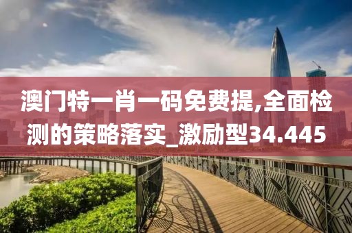 澳门特一肖一码免费提,全面检测的策略落实_激励型34.445