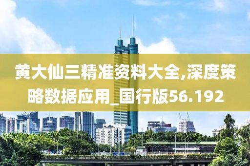 黄大仙三精准资料大全,深度策略数据应用_国行版56.192