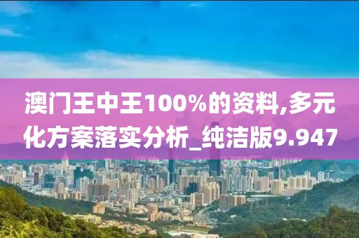 澳门王中王100%的资料,多元化方案落实分析_纯洁版9.947