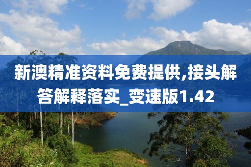 新澳精准资料免费提供,接头解答解释落实_变速版1.42