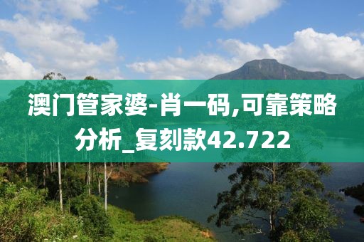 澳门管家婆-肖一码,可靠策略分析_复刻款42.722